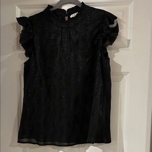 THML Shimmering Black Textured Top